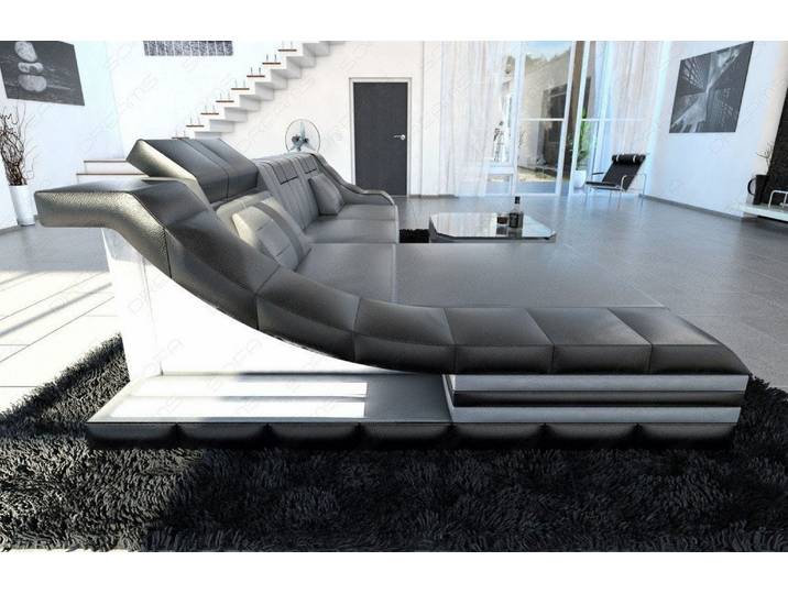 Couch Turino L-Form in Leder