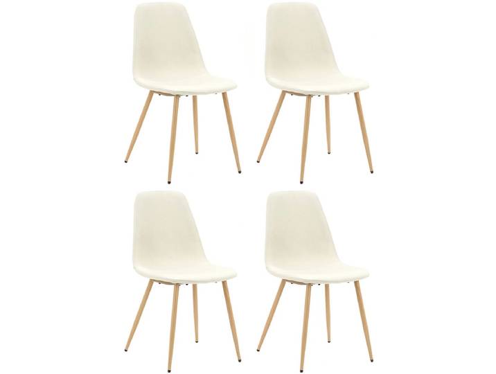 Set mit 4 Stühlen KLELIA Stoff beige
