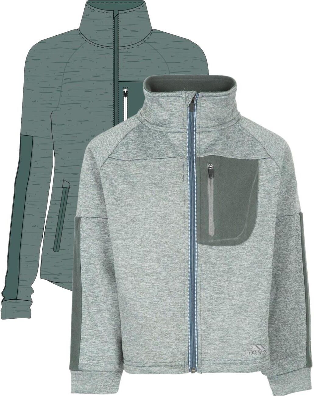 Trespass Immense - Kids Unisex Fleece At200  Spruce Green Marl 3/4