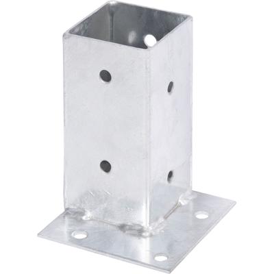 Aufschraubhülse ALBERTS "71x71 mm", silber (silberfarben), B:11,4cm, Stahl, Bodenanker, für die bündige Befestigung an Ecken