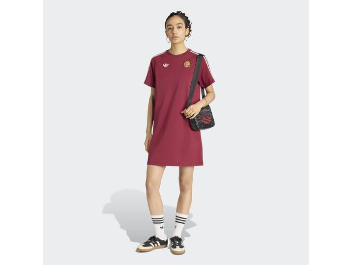 Sweatkleid ADIDAS PERFORMANCE SPANIEN ORIGINALS Gr. XL, rot (team coll burgundy 2), Kleider, Damen, XL, N-Gr, Obermaterial: 52% Baumwolle, 48% Polyester, Sweatkleid