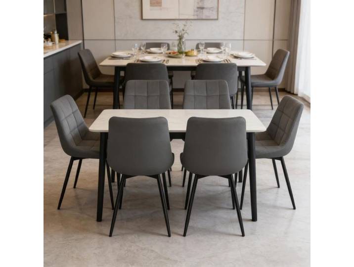 JEOBEST Lot de 6 Chaises de Salle à Manger Support Métallique Nettoyage Facile Chaises de Cuisine pour Salon Restaurant
