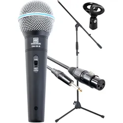 Pronomic Superstar JACK Mikrofonset Mikrofon+ Stativ+ XLR-Klinkenkabel