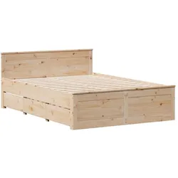 vidaXL, Bett, Bett mit Regal (135 x 190 cm)