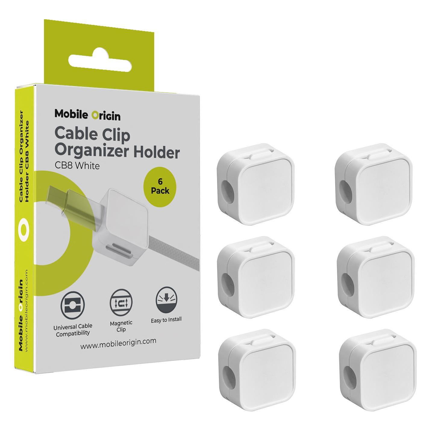 Mobile Origin Cable Cord Organizer Holder CB8 White (MO-CM-CB8-WHT)