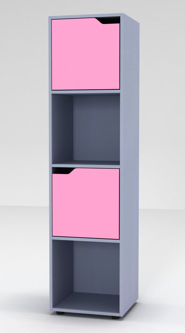 17 Stories Imagen 119 cm H x 30 cm W Cube Bookcase Grey/Pink 119cm H X 30cm W X 29cm D