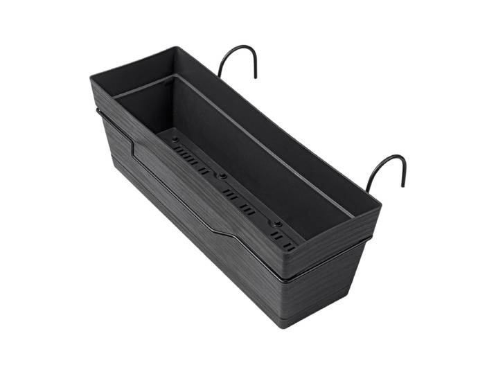 DEROMA Kit Jardinière Save R Anthracite à réserve d'eau 49cm
