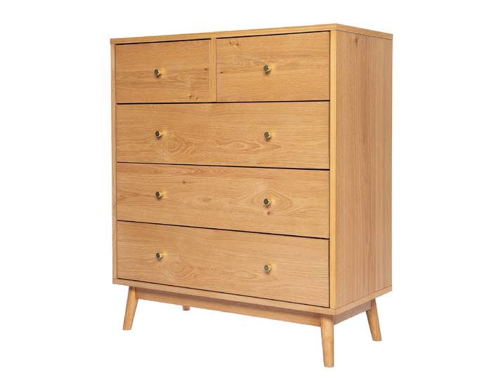 Kommode Panjun 85 x 99 x 40cm Braun/Eiche
