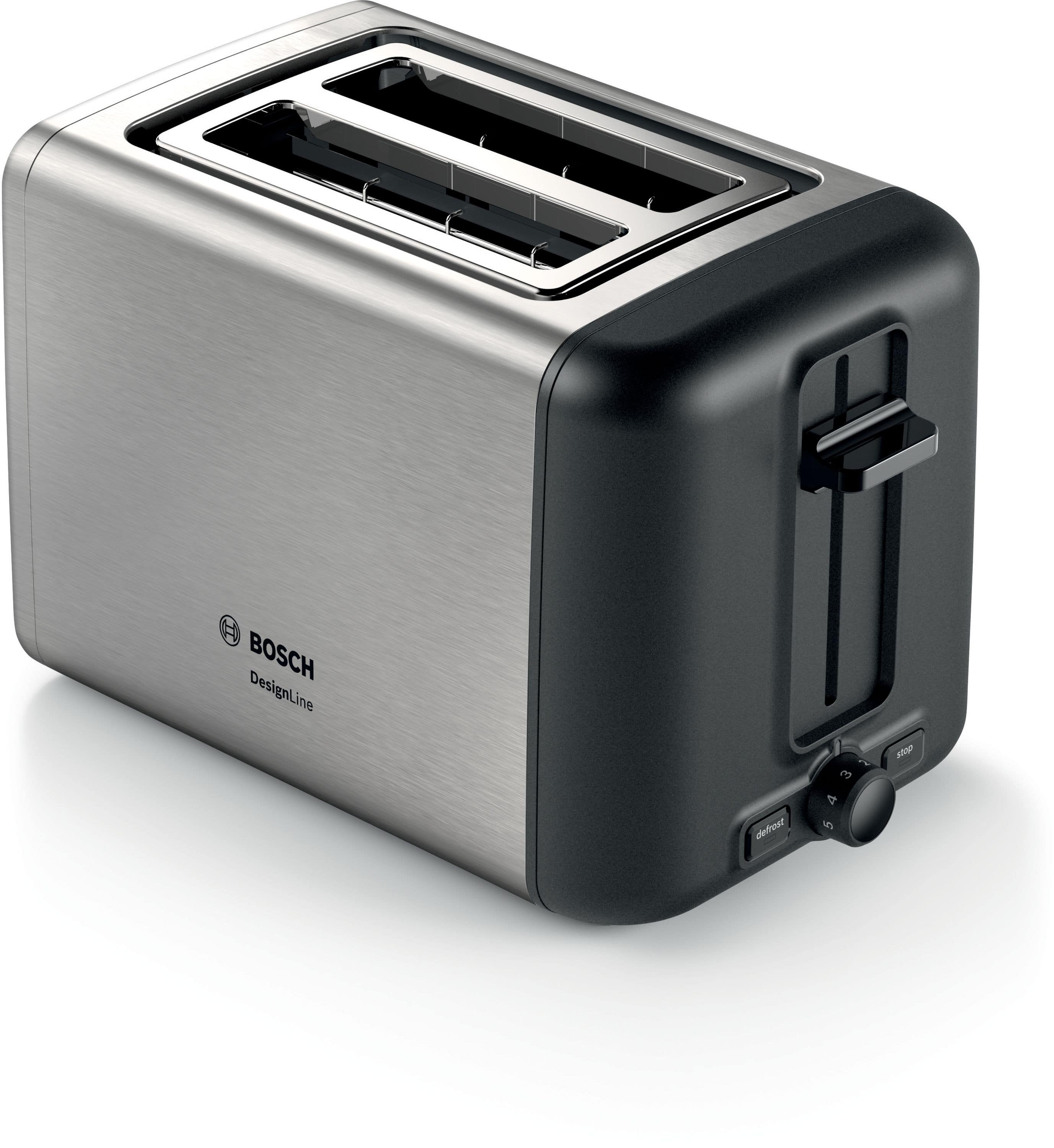 Bosch TAT3P420DE DesignLine Toaster 970 W 2 Scheibe(n) (Schwarz/Silber)