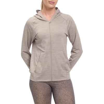 Outdoorjacke ENERGETICS "DA.-FUNKTIONS-JACKE FUNDA W", Damen, Gr. S, melange, braun smoke,, Web, Obermaterial: 88% Polyester, 12% Elasthan, Jacken Outdoorjacke, mit zwei Reißverschlusstaschen, feuchtigkeitsableitend, atmungsaktiv
