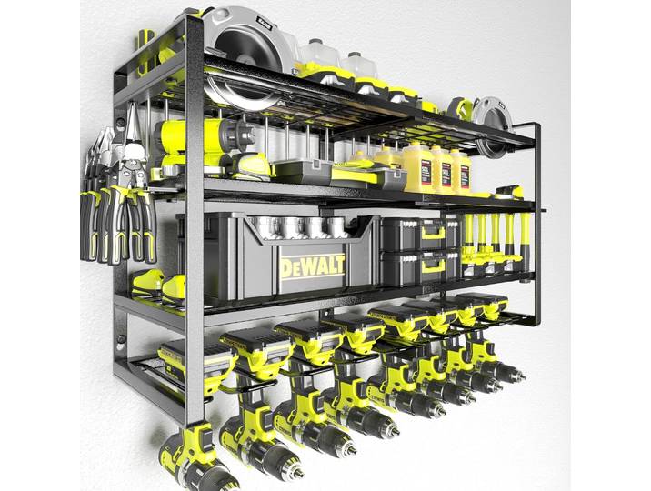 Organisateur d'outils électriques, support de perceuse, support de rangement mural, organisateur d'outils de Garage en fer robuste pour atelier, entrepôt, usage domestique