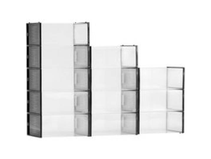 VEVOR Boîtes à Chaussures Empilables Lot de 12PCs, Rangement Chaussures jusqu’à la Pointure US 11, Organisateur Modulaire en Plastique, pour Ranger Talons Hauts, Bottes et Chapeaux, Cadre Noir
