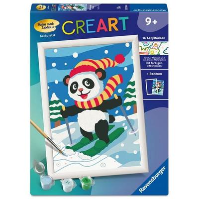 CreArt, Malen nach Zahlen Kinder - Skifahrender Panda