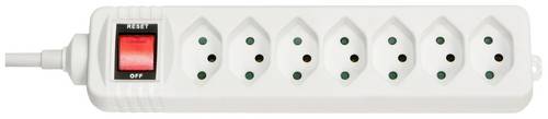 LINDY 73168 Steckdosenleiste mit Schalter 7fach Weiß CH-Stecker 1St.
