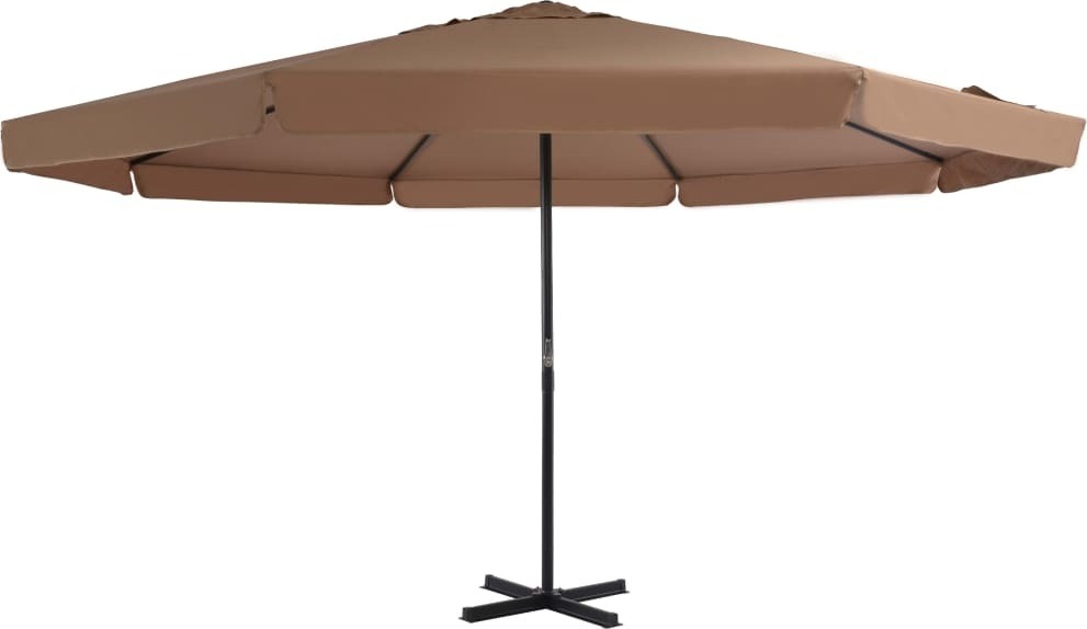 The Living Store Sonnenschirm mit Aluminium-Mast 500 cm Taupe