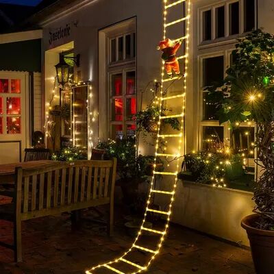 Perfect Picks Market Santa Claus Climbing Ladder String Lights Modes USB LED Lamp For Christmas Tree & Garden warm 3m