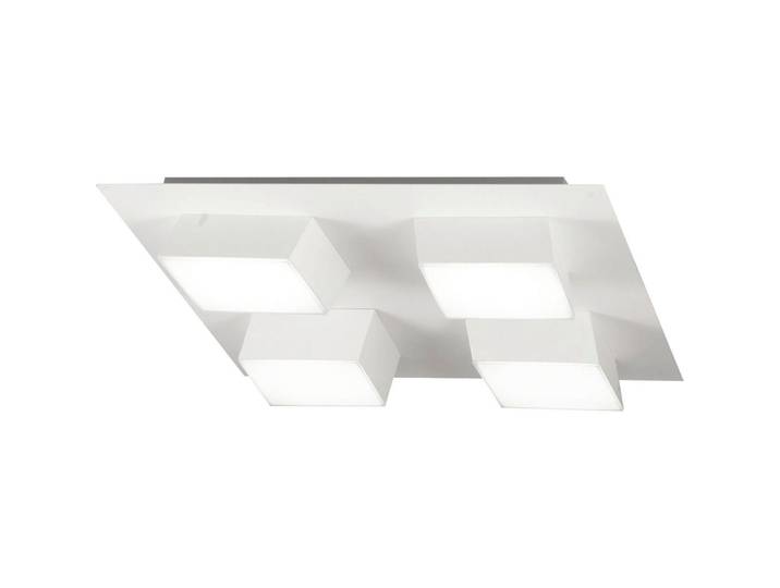 Fabas Luce Led-Deckenleuchte Lucas, Weiß, Metall, Kunststoff, 35x8x35 cm, DIN EN ISO 9001, Lampen & Leuchten, LED Beleuchtung, LED-Deckenleuchten