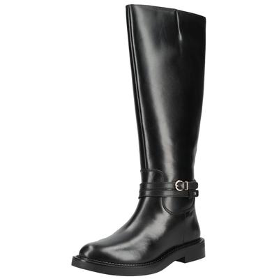 Stiefel GEOX "Geox Stiefel Leder", Damen, Gr. 38, schwarz, Leder, Schuhe Stiefel