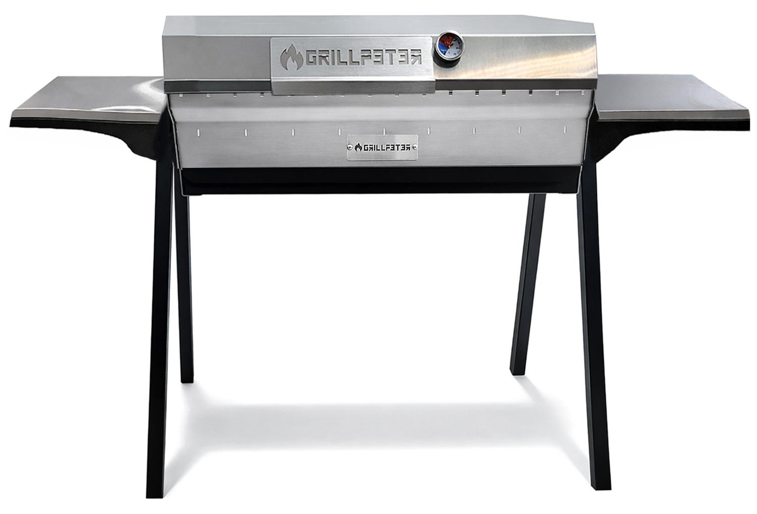 Mangal Altan 90 Schaschlikgrill 3mm Edelstahl mit Deckel Ablagen