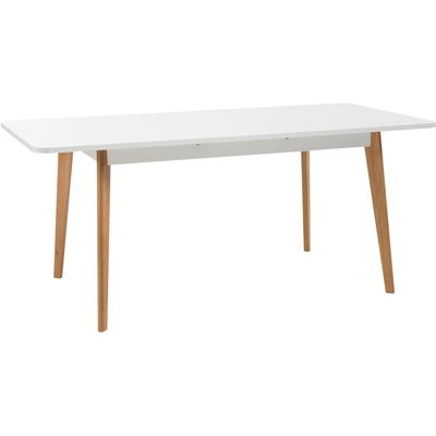 Esstisch HOME AFFAIRE "Merle", weiß (weiß, natureiche, natureiche, weiß), B:140cm H:75cm T:80cm, Tische, Esstisch, Scandi Design, Breite 140 (-180) cm