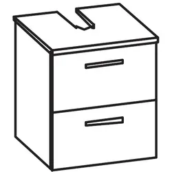 Artiqua 400 Universalwaschtischunterschrank, Castello Eiche quer NB, 400-WB2L-1-45-7134-426 400-WB2L-1-45-7134-426