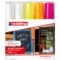 EDDING 4090/5S - Kreidemarker, 4 mm - 15 mm, sortiert, 5er Pack