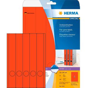 Herma Special 5132 Ordner-Etiketten 38 x 297 rot, 100 Stück
