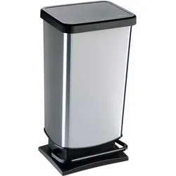 Rotho Treteimer Paso 40l Kunststoff Silber