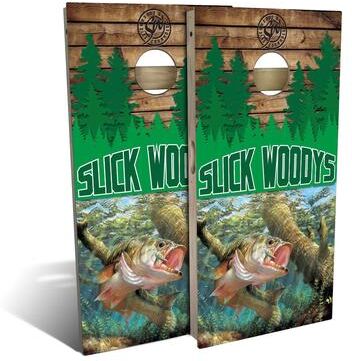 Skip's Garage Fishing Trip Outdoor Cornhole Board Set
