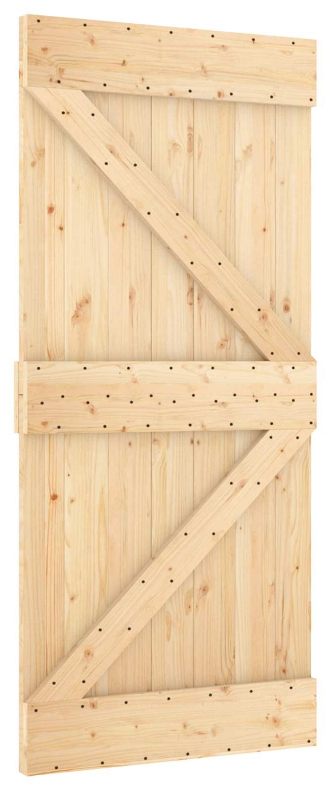 Schiebetür NARVIK Natürlich und Schwarz 95 x 210 cm (213,5 cm)