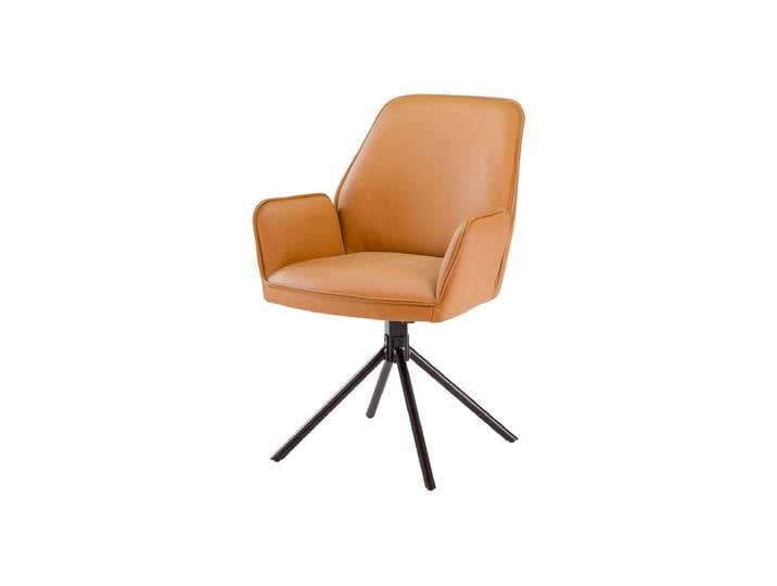Armlehnstuhl Echtleder Cognac - drehbar - COVELO