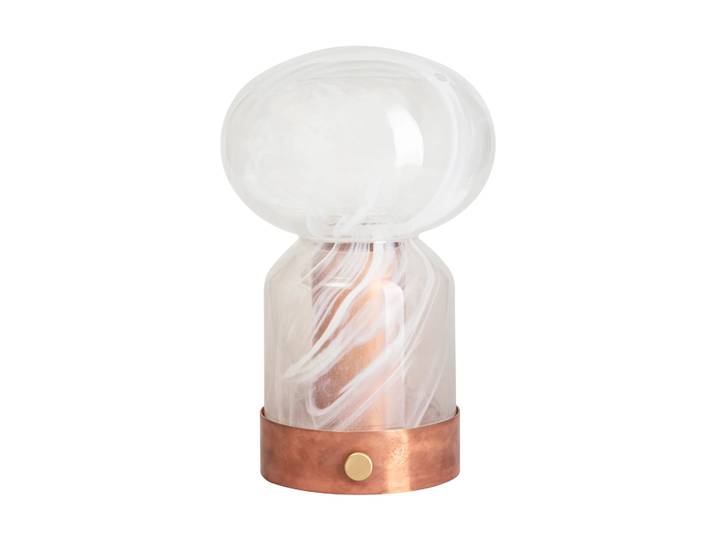 Örsjö Belysning Essence Cloudy tragbare Tischleuchte Kupfer-Glas