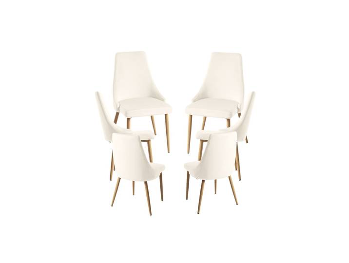 6er Set Stoik Wood Stühle - Beige