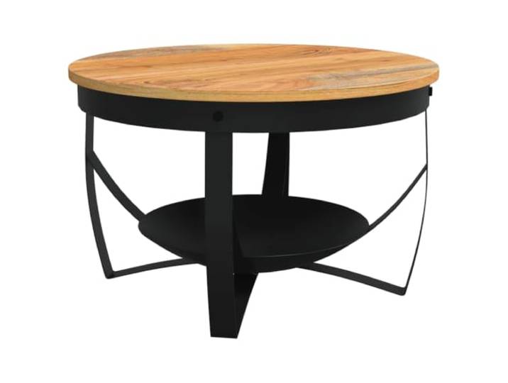 Heofavd Couchtisch Ø 68 cm Akazie Massivholz Rund Beistelltisch