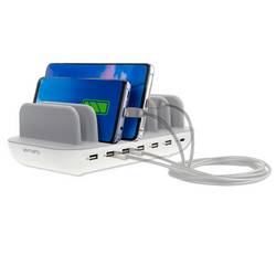 4Smarts Tischladestation 60 W 1x USB-C®, 6x USB-A Weiß, Grau Innenbereich 462310
