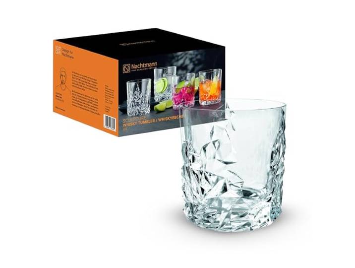 Nachtmann 4-delige set whiskyglazen, 356 ml, Sculpture, 101968, kristalhelder
