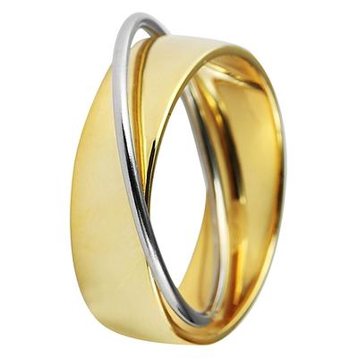 Fingerring ADELIA´S "Damen Ring aus Edelstahl" Gr. 52, gold (silber), Fingerringe, Damen, 52, Edelstahl, Fingerring