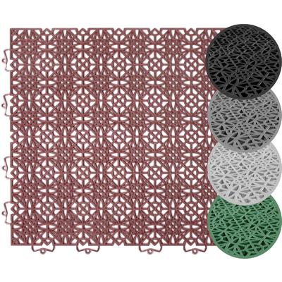 Kunststoff-Fliesen ANDIAMO "Terra Sol, Terrassenfliesen", orange (terrakotta), B:380mm L:380mm, Polypropylen (PP), Hartbodenbeläge, Klickfliesen, 38x38 cm, Balkon Bodenbelag, UV-beständig