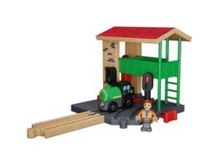 LUPILU® Remise de locomotives / Gare / Poste d'aiguillage / Station de chargement, 13 pièces / 8 pièces / 4 pièces / 15 pièces. (cabine d'aiguillage)