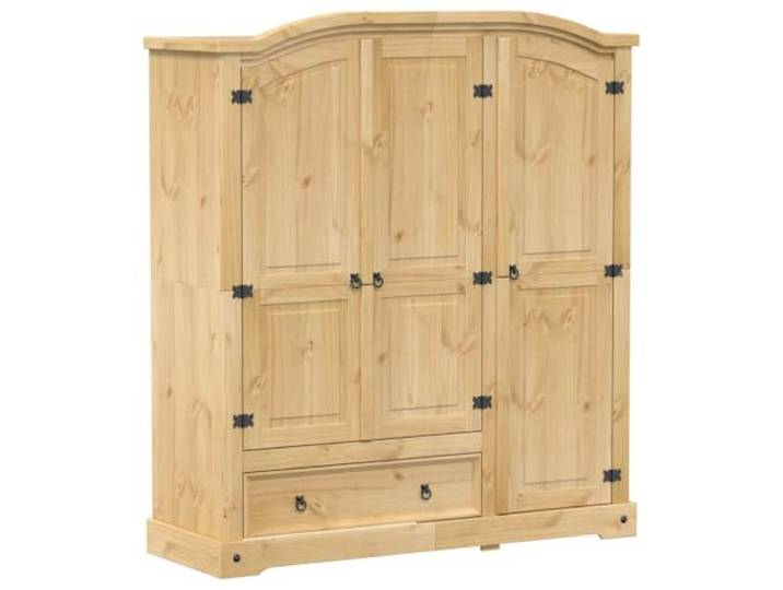 HBBMGYD Kleiderschrank, 151,5 x 52 x 170 cm, aus massivem Kiefernholz Schlafzimmerschrank, Kleiderschrank, Kleidung, Schuhe, Zubehör, Innenschiene, Regale, Schublade, Griffe aus Metall