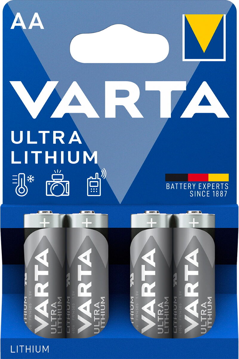 Varta Ultra Lithium AA Batteries 1.5V L91 6106 4-Pack