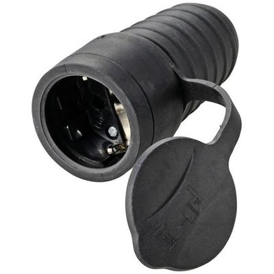 Sygonix SY-5806882 Schutzkontaktkupplung Gummi 250 V/AC Schwarz IP44