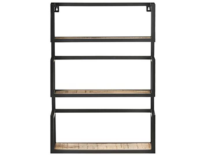 PUGYNBK Wandregal aus Holz, Griff 60 x 20 x 85 cm 3 Regalböden, pulverbeschichtetes Eisen, einzigartige Maserung, robust und langlebig