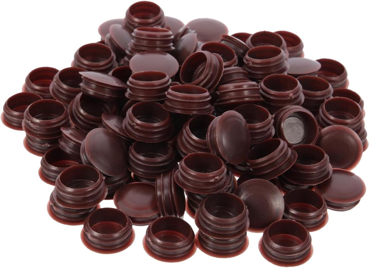 100 stuks Decoratieve Gatdoppen voor Meubels - Bruin