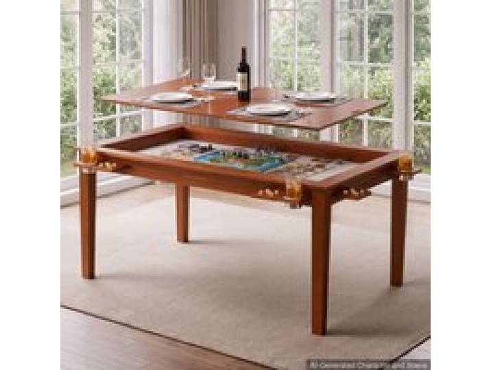 VEVOR Brettspieltisch 160x100x76cm 2-in-1 Spiel- & Esstisch 200kg Belastbar, Geräumig für 6 Spieler, Massivholz, mit Abnehmbaren Tischplatten Getränkehaltern Leder-Spielmatte & Ausziehbaren Tabletts