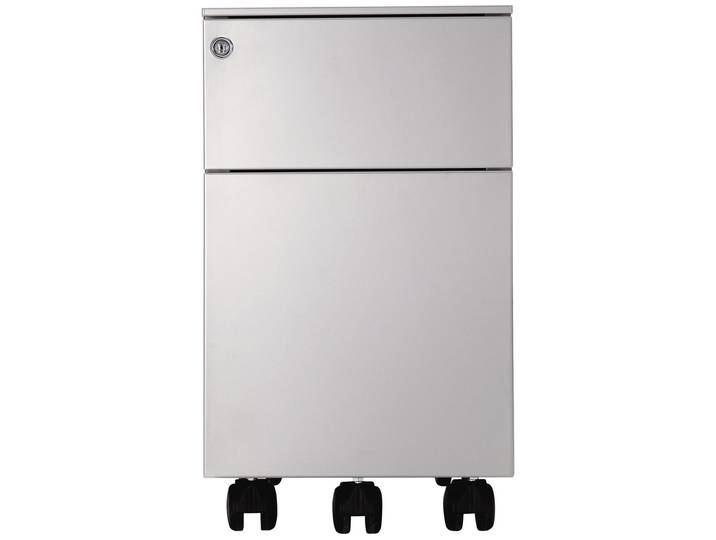 Caisson mobile Universel petite largeur - Métal - 2 tiroirs - Aluminium