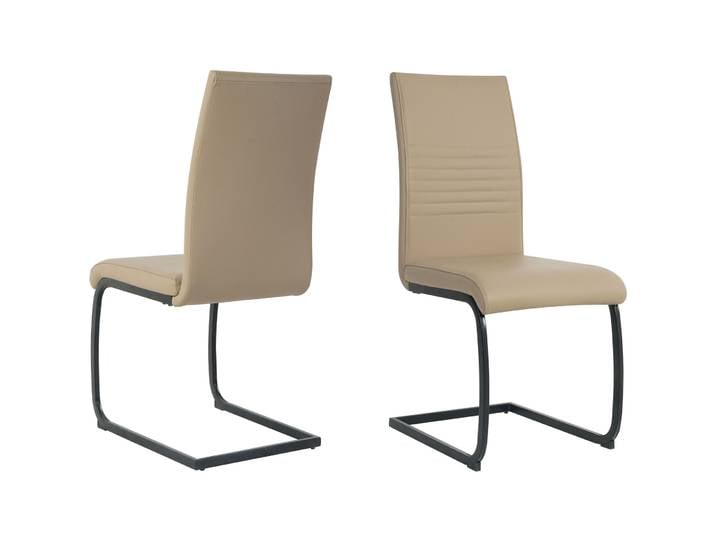 Moderner Stuhl 2er-Set Nira Kunstleder taupe - Stuhl 2er-Set
