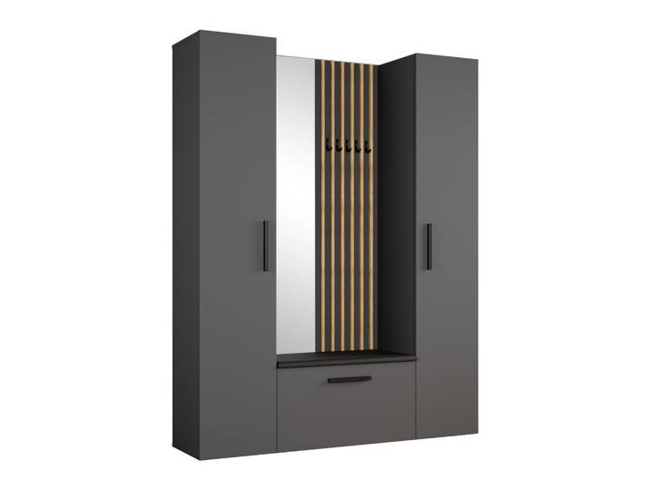 GARDEROBENSCHRANK MODULO 160,6/204/40 cm Modern Garderobe-Set Grau
