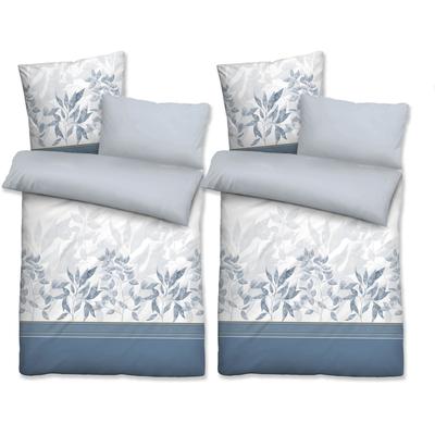 Wendebettwäsche BIBERNA "Azra", blau (ciel), B/L: 135cm x 200cm, 2 Stk., 2 Stk., Satin, B/L: 80cm x 80cm & 80cm x 80cm, 6 Stk., Satin, Obermaterial: 100% Baumwolle, Bettwäsche, Wendebettwäsche, feiner Glanz + weicher Griff, pflegeleicht, als 3er-...
