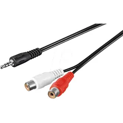 GOOBAY 50116 - 3,5 mm Stereo Klinken Stecker zu 2x Cinch Buchse, 1,5 m